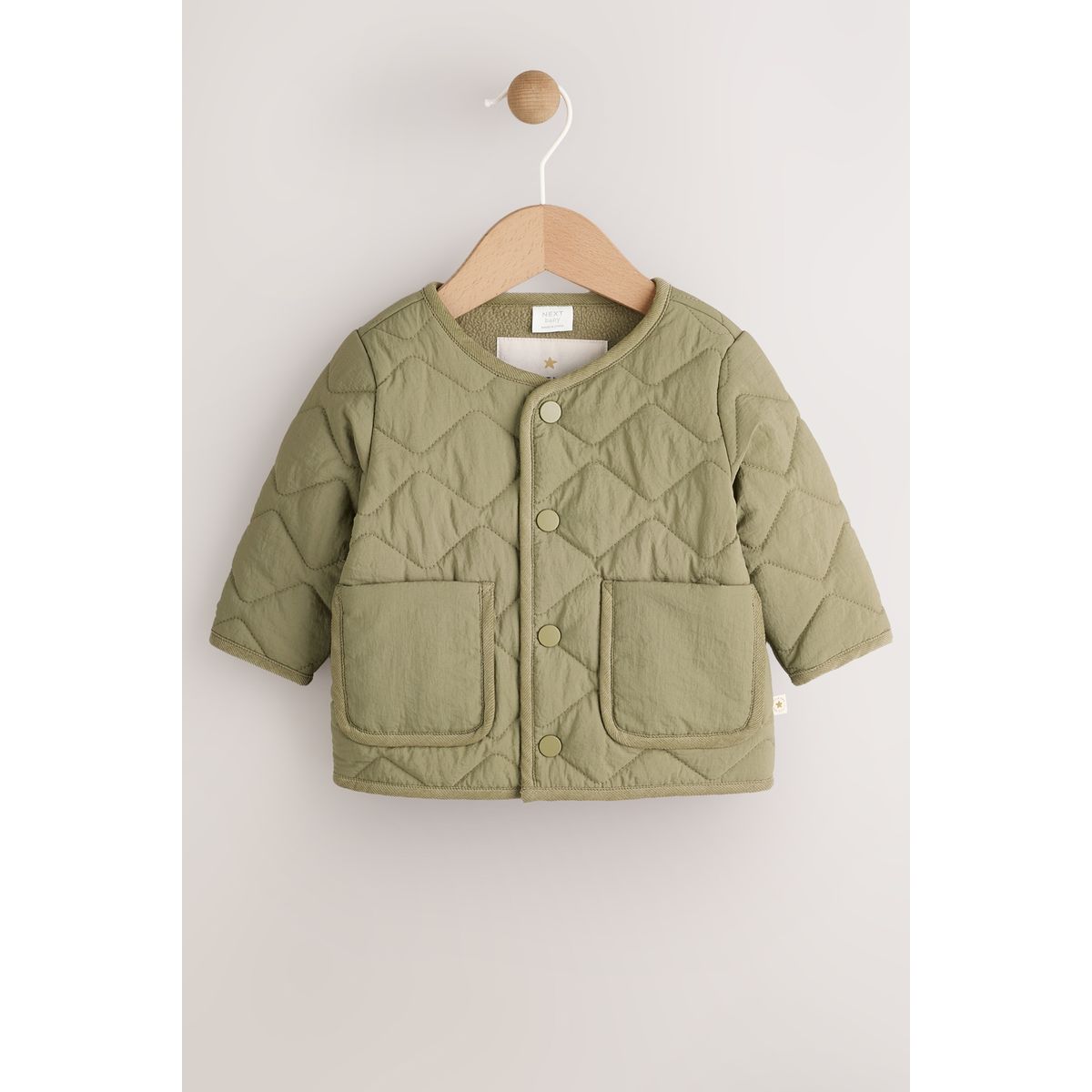Veste bébé matelassée en nylon vert kaki, NEXT