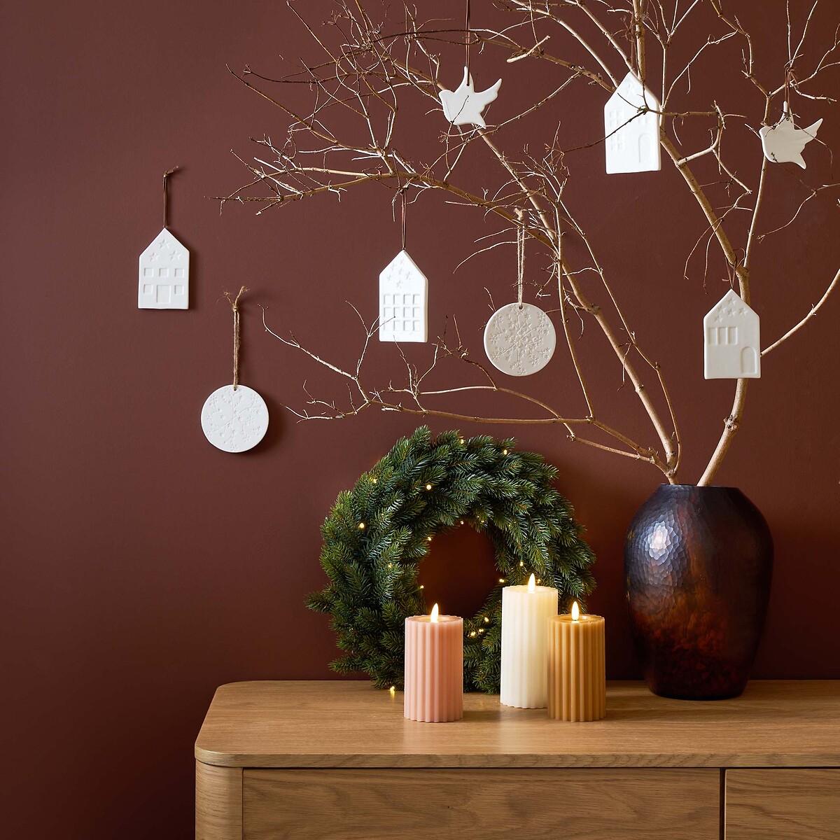 Couronne de Noël LED, Caspar vert, LA REDOUTE INTERIEURS