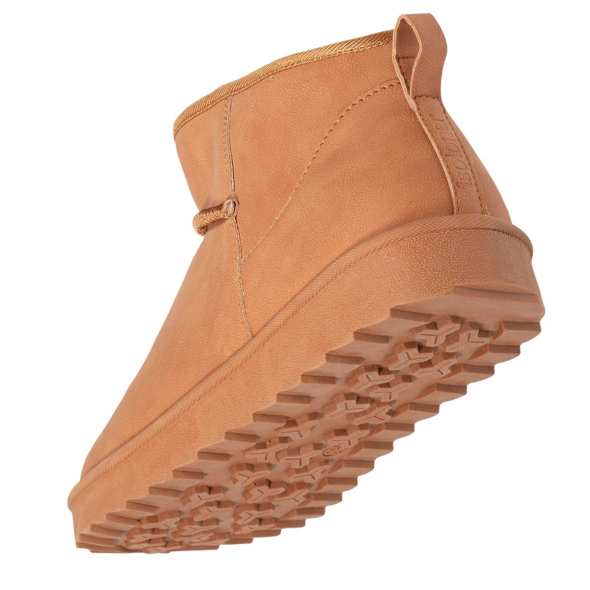 Bottines chaudes, légères, confortables et modernes, effet nubuck brun, ISOTONER