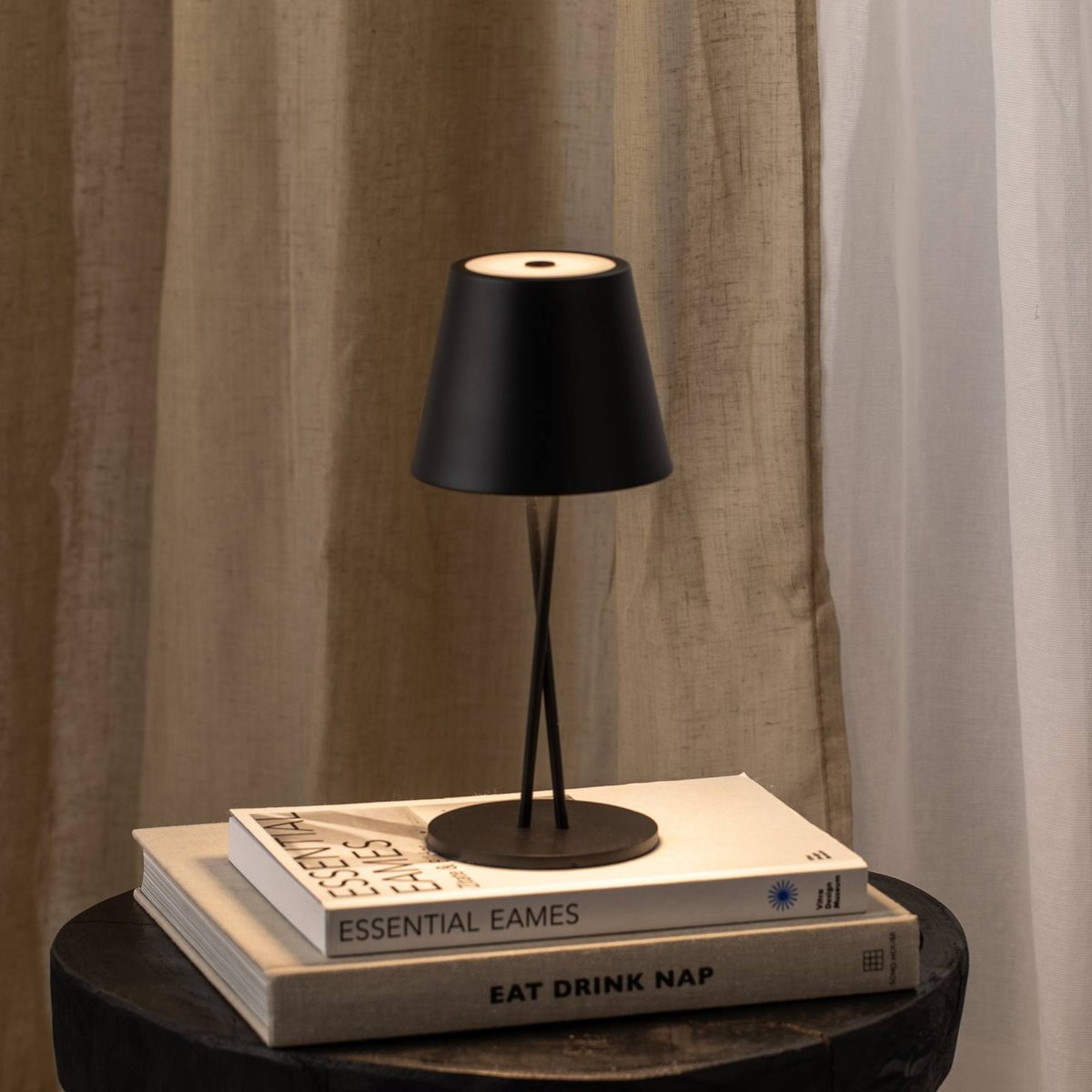 Luminaire de terrasse en métal moderneLED noir, LINDBY