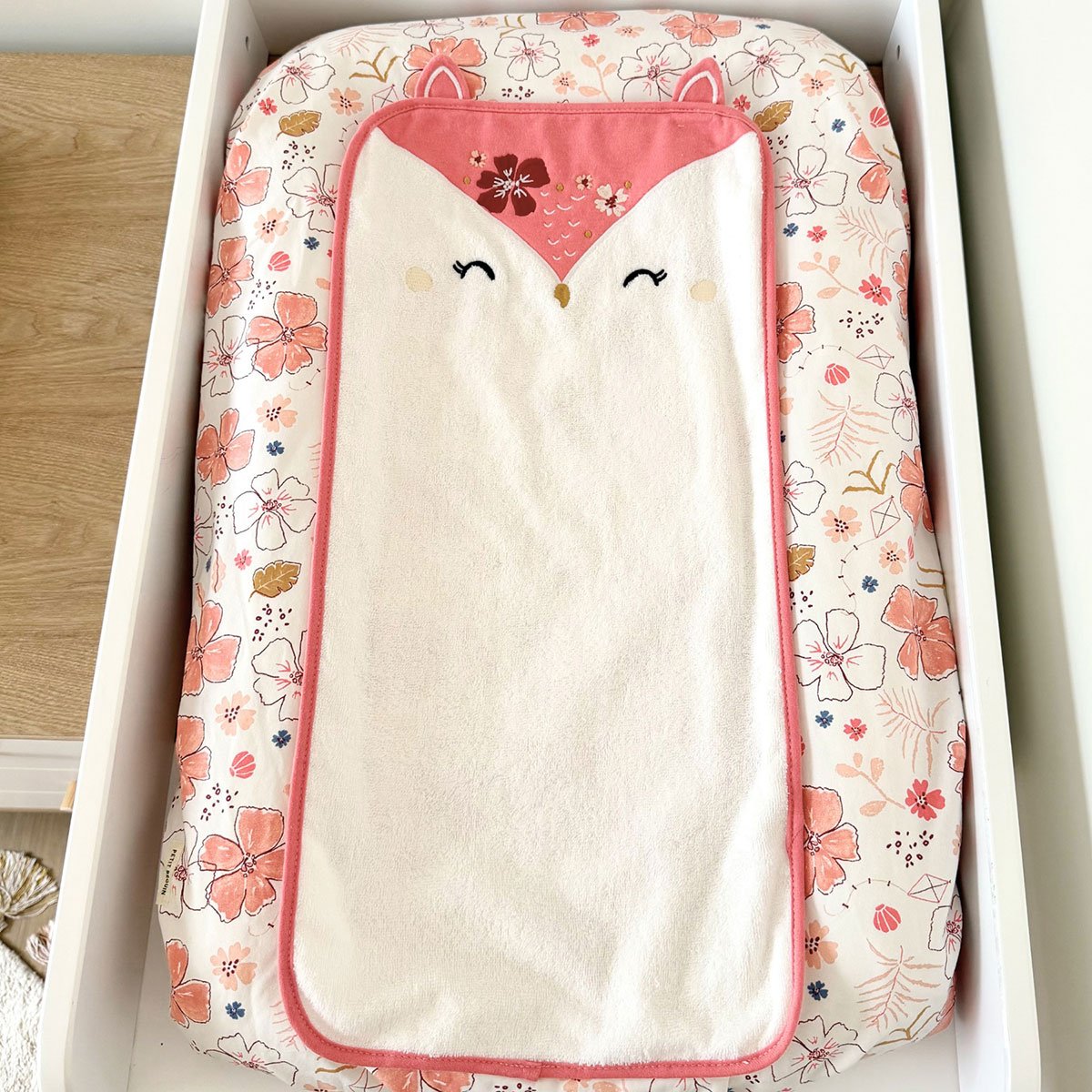 Housse de matelas à langer + 2 tapis de change Santa Giulia rose, PETIT BEGUIN