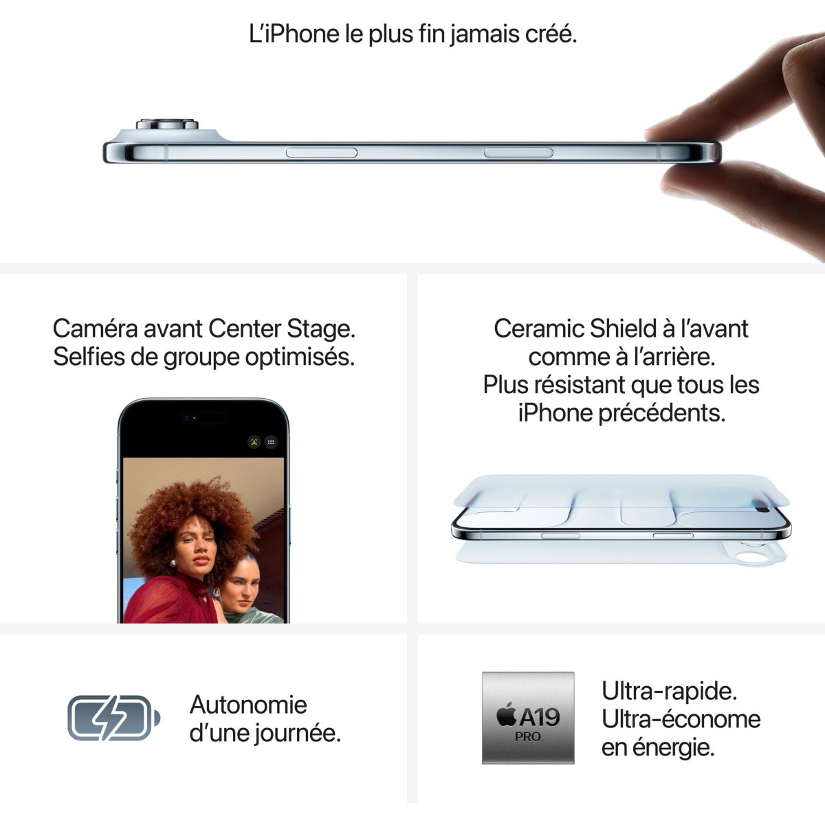 Smartphone iPhone Air Or clair 1To couleur unique, APPLE