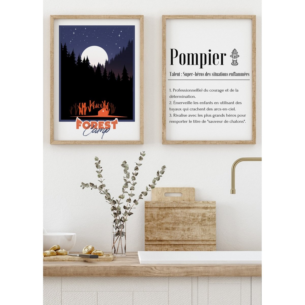 Affiche Définition Pompier 2 blanc, L'AFFICHERIE