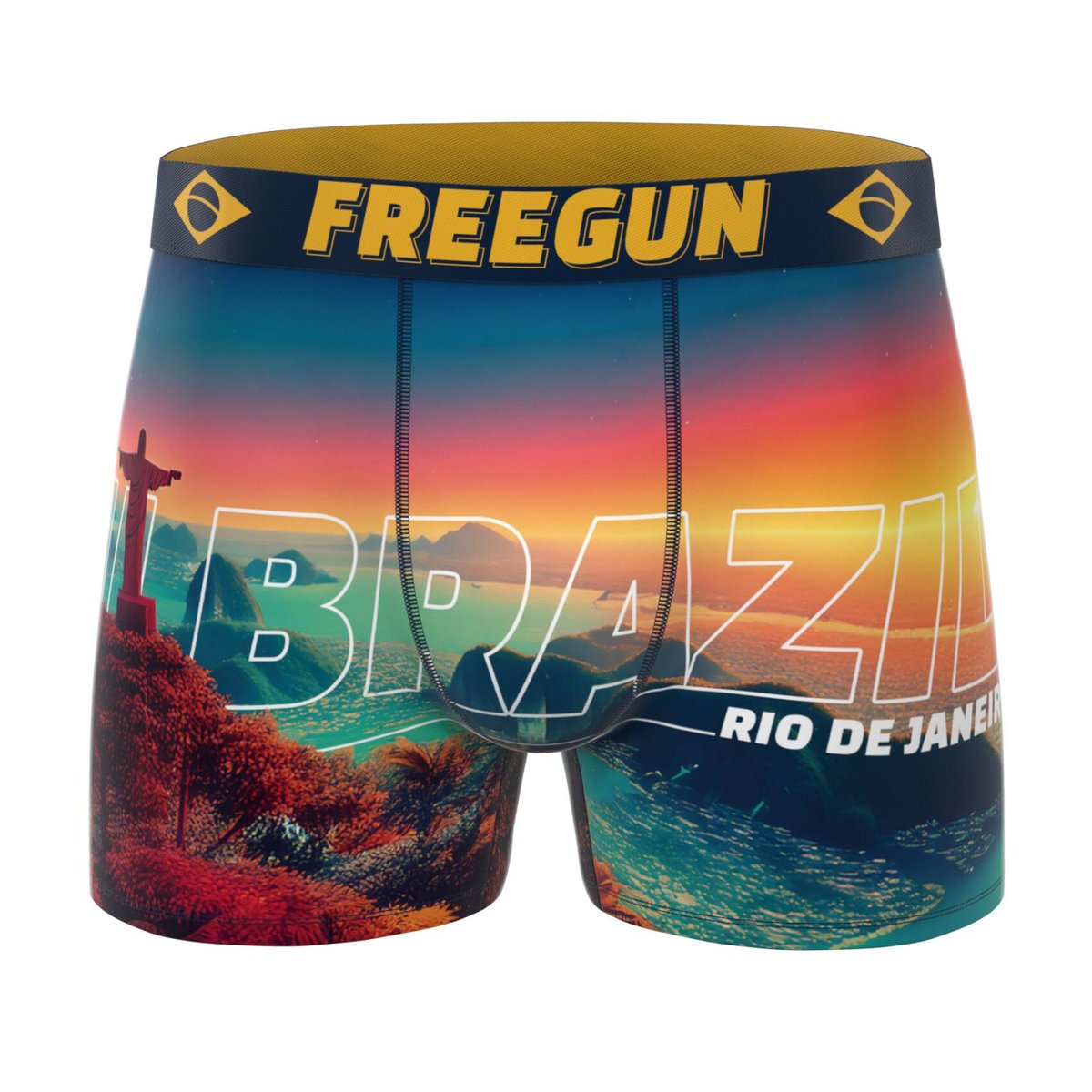 Lot De 3 Boxers Microfibre rose/violet/orange/vert/jaune, FREEGUN