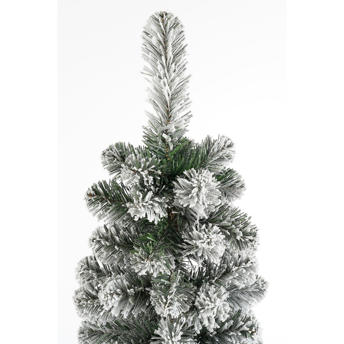 Sapin de Noël artificiel étroit enneigé H215 cm CHARLTON vert, BLACK BOX TREES