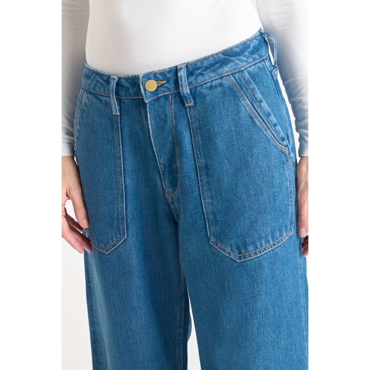 Jeans loose, large VICTORIA, longueur 34 blue, LE TEMPS DES CERISES