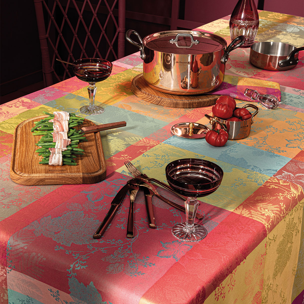 Nappe pur coton MILLE SOUS BOIS automne, GARNIER THIEBAUT