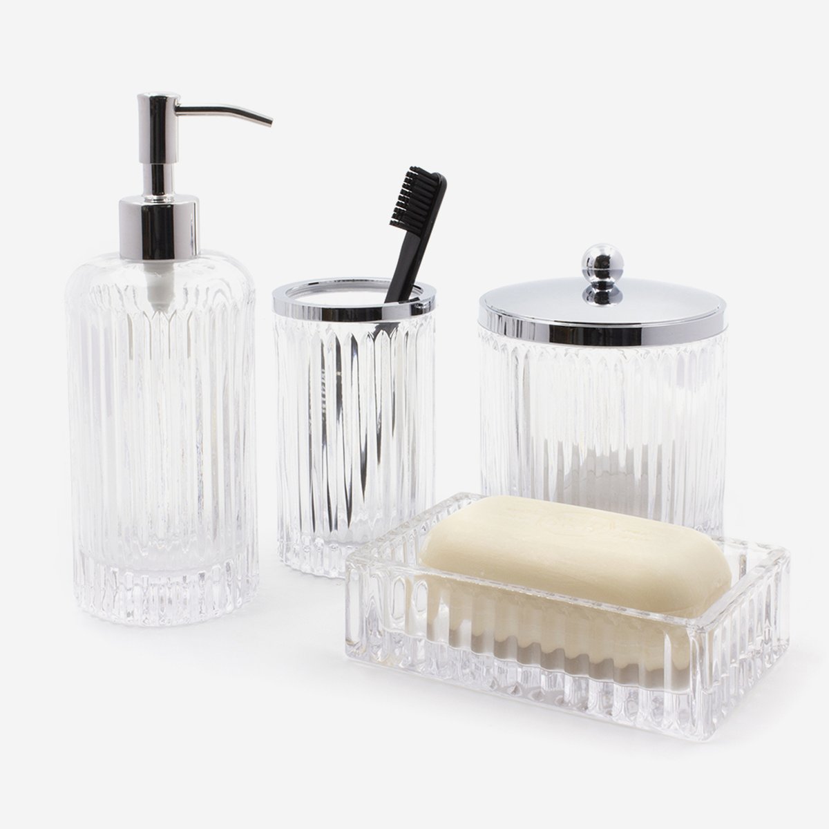 Distributeur savon liquide en verre incolore, BATH BAZAAR