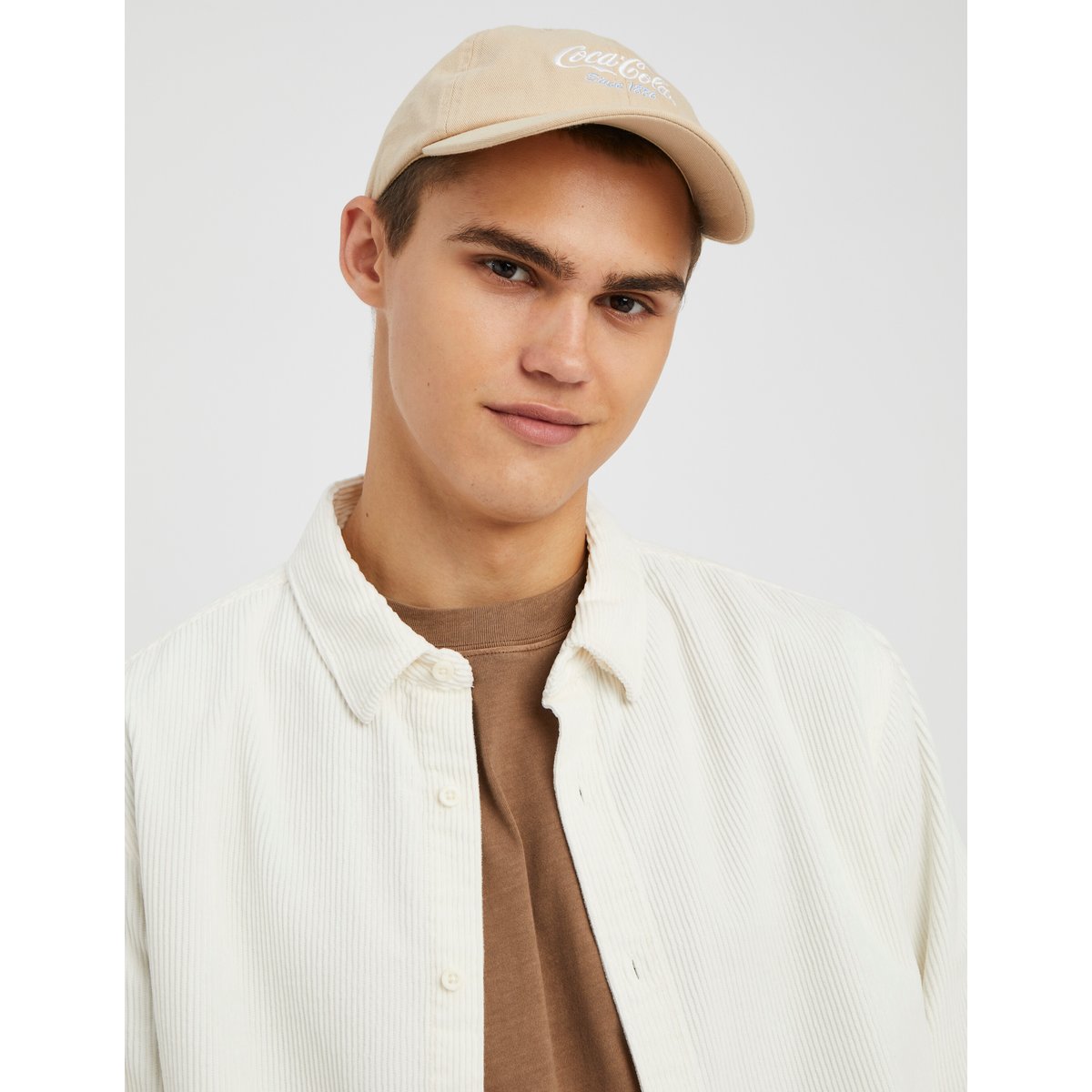 Chemise droite en velours blanc écru, BZB