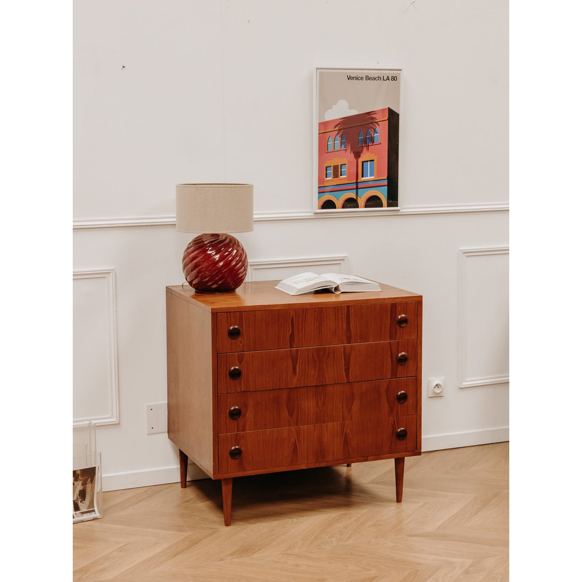 Grande commode scandinave Olga N°314 - Bon état bois, DEBONGOUT