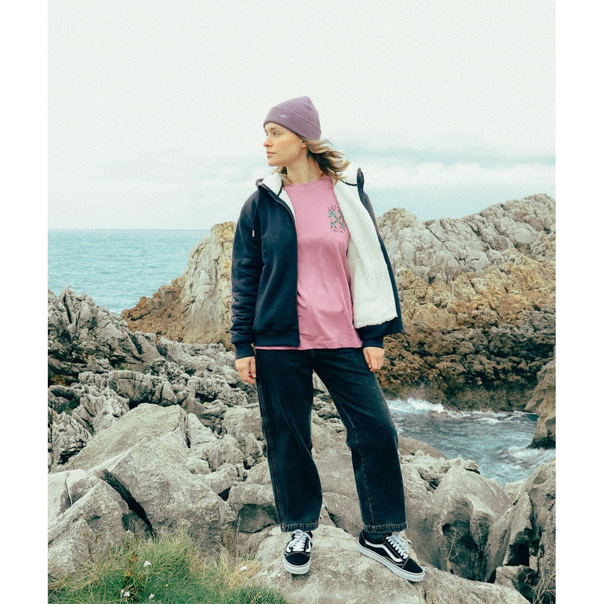 Sweat capuche doublé sherpa SWIPS deep marine, OXBOW