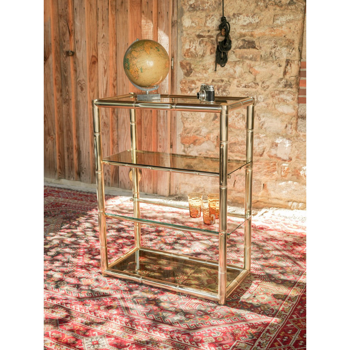 Étagère vintage dorée Isabelle N°356 - Bon état doré, DEBONGOUT
