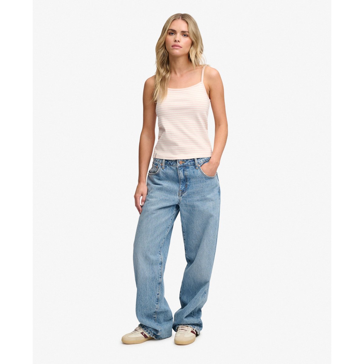 Débardeur Athletic Essentials Rayé Coupe Ajustée rayures rose poudré, SUPERDRY