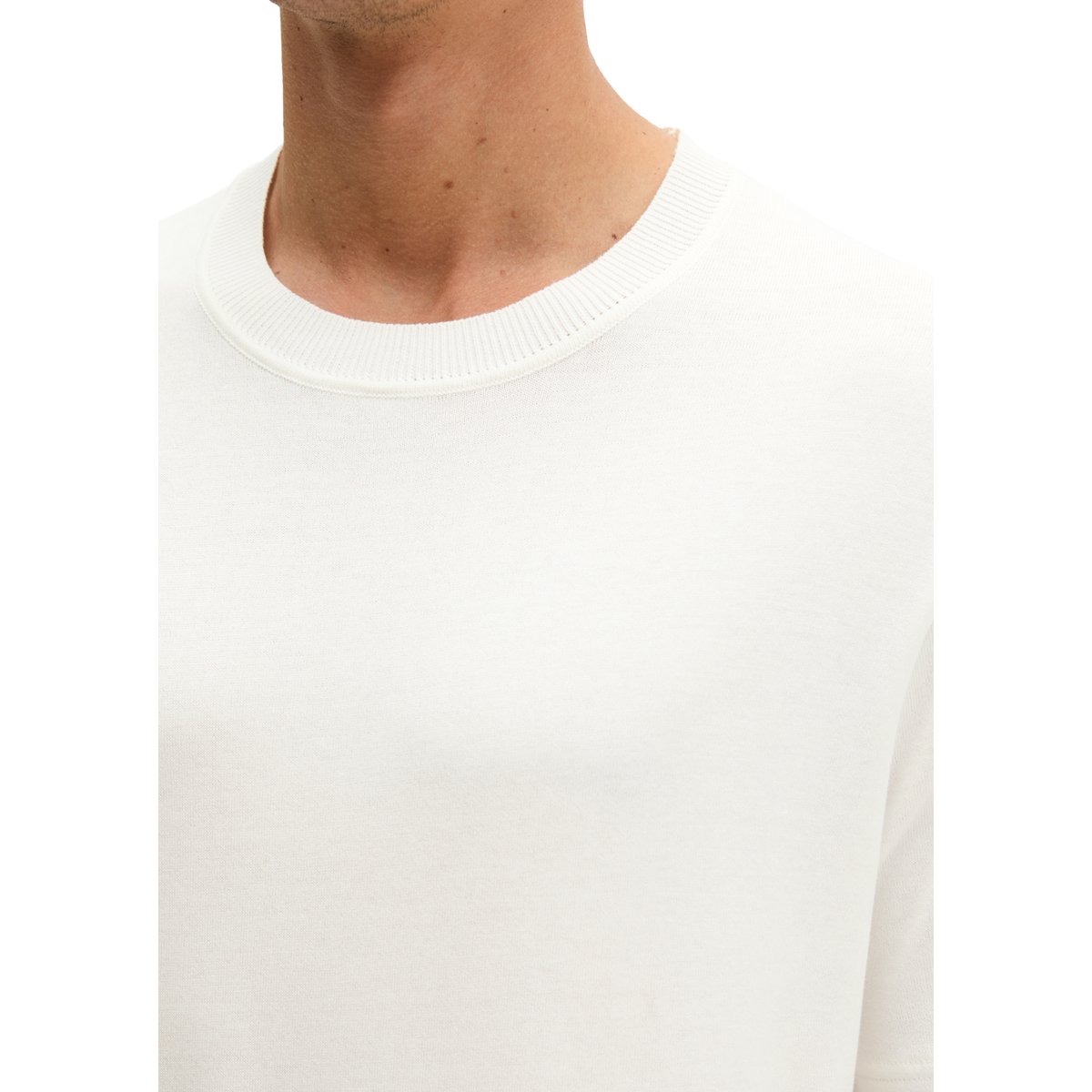 T-shirt coupe classique en jersey de coton bio léger blanc, MARC O'POLO