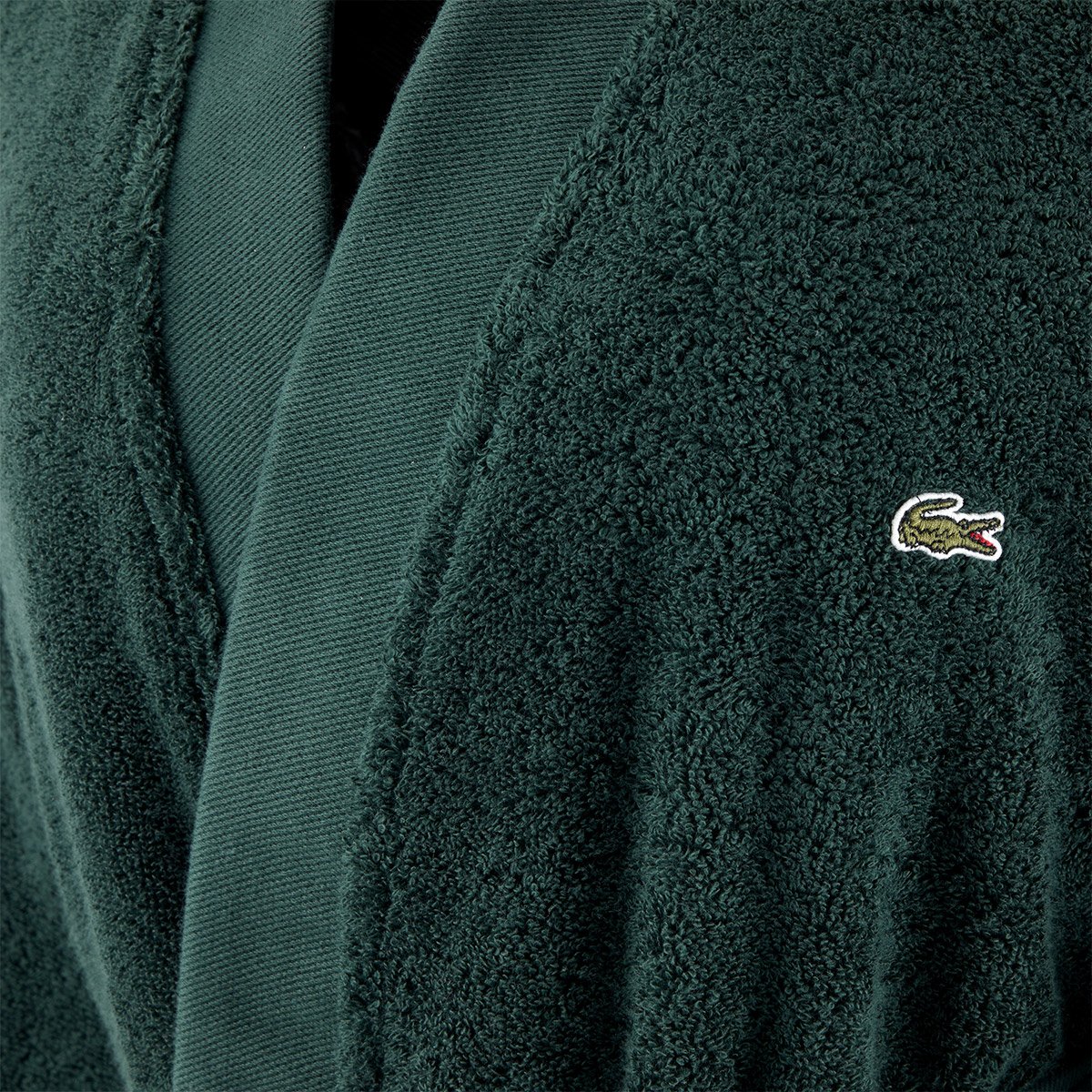 Peignoir de bain en coton, L BLASON vert, LACOSTE HOME