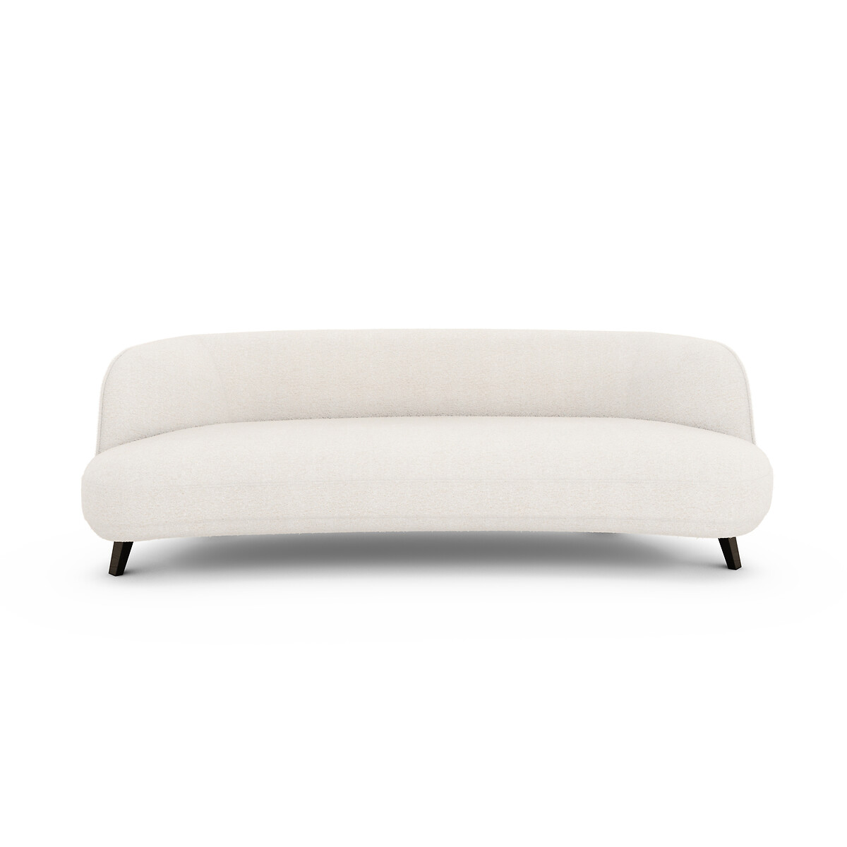 Canapé droit, 5 places, en polyester bouclette, ROSEBURY craie, AM.PM X EMMANUEL GALLINA