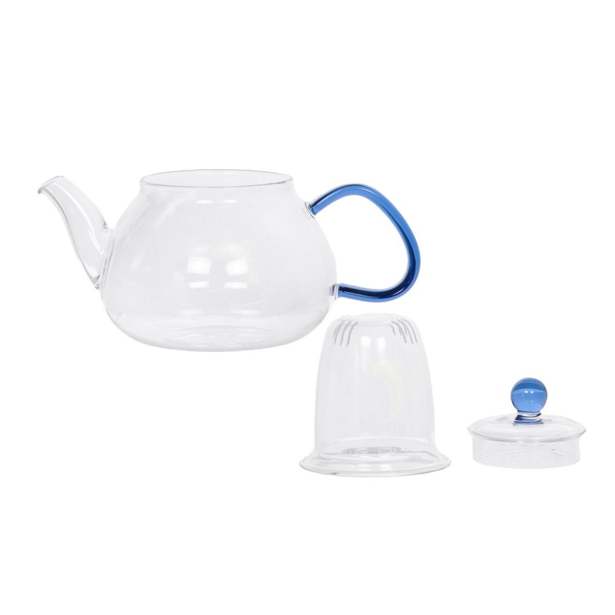 Coffret Théière avec 2 tasses   bleu 70 cl-ZENYA transparent / cristal, TABLE PASSION