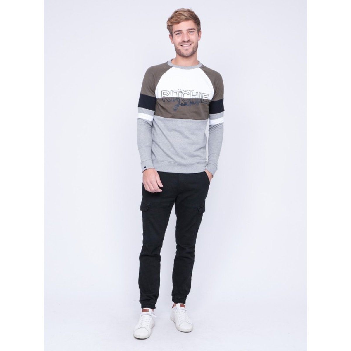 Sweat Col Rond Wolbert kaki, RITCHIE