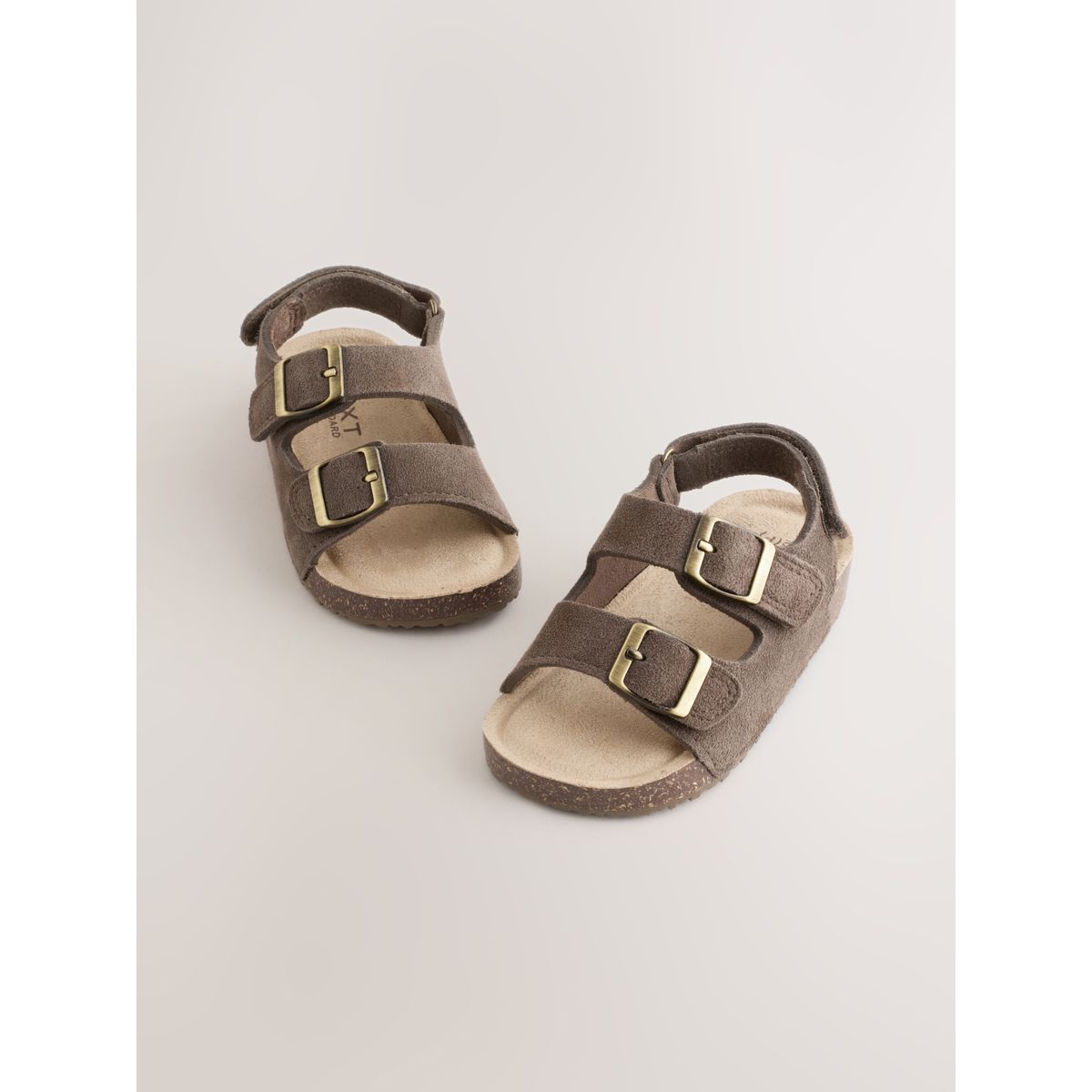 Sandales à deux brides avec assise en liège marron chocolat, NEXT