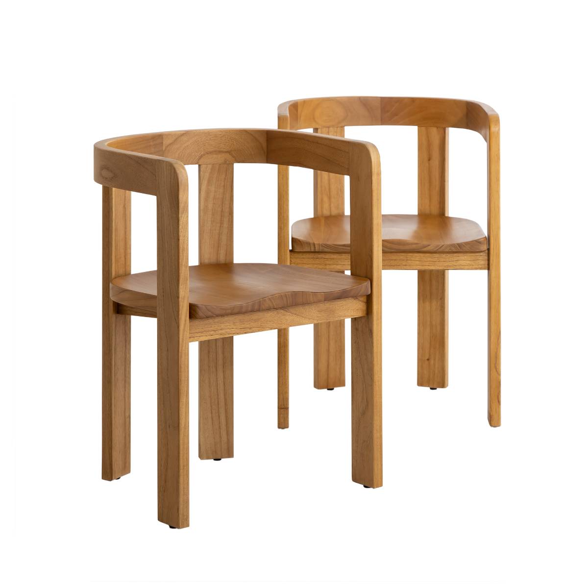 Lot de 2 chaises en bois de mindy SUZIE bois clair, MADE IN MEUBLES