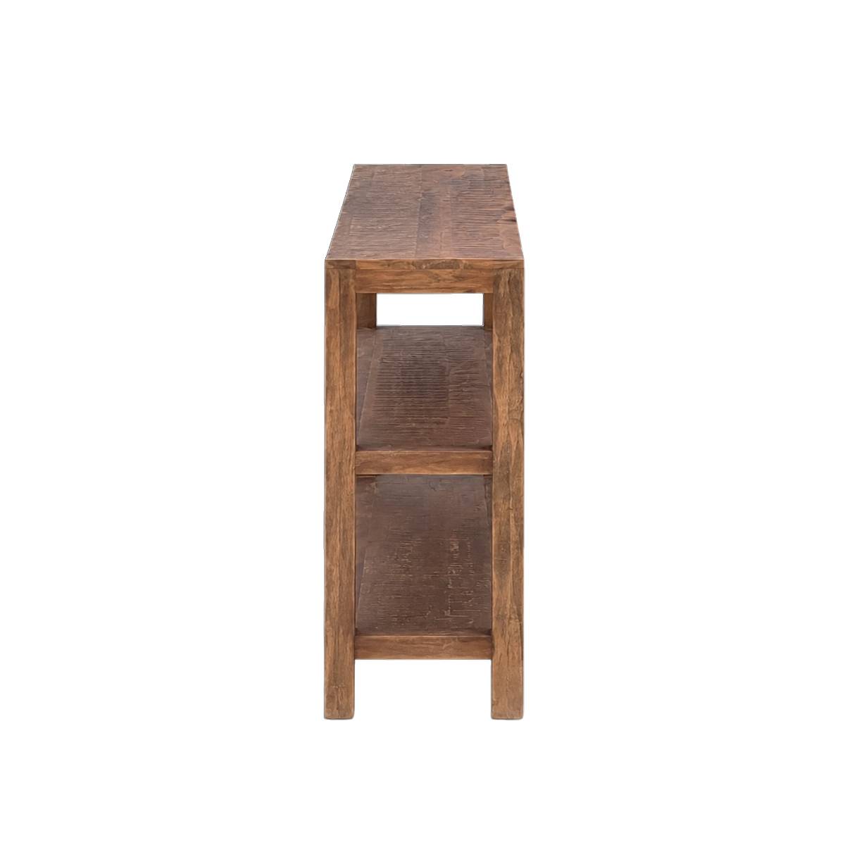 Console 3 étagères en bois recyclés INDRA bois foncé, MADE IN MEUBLES 