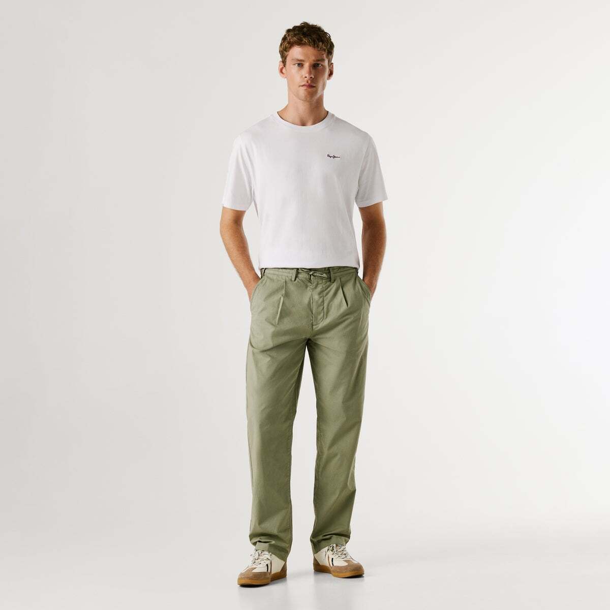 Pantalon Chino Coupe Décontractée vert palmier, PEPE JEANS