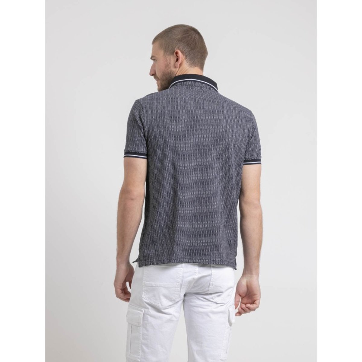 Polo Manches Courtes Pur Coton Motifs Pigumax bleu marine, RITCHIE