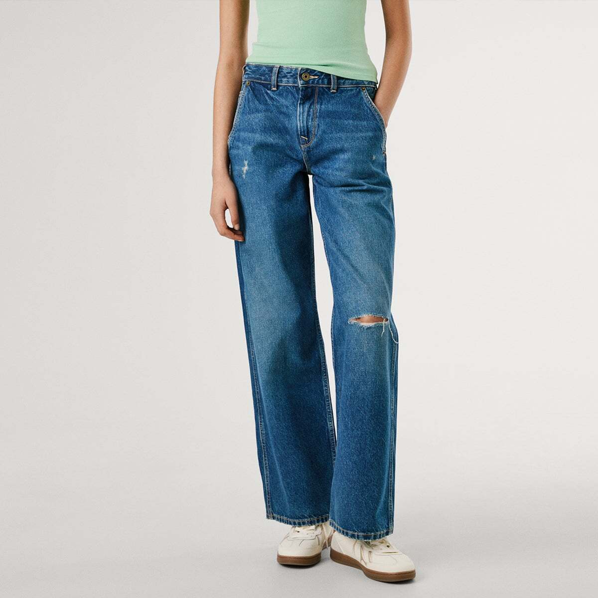 Jean Coupe Large, Taille Moyenne - Hazel vintage worn true blue, PEPE JEANS