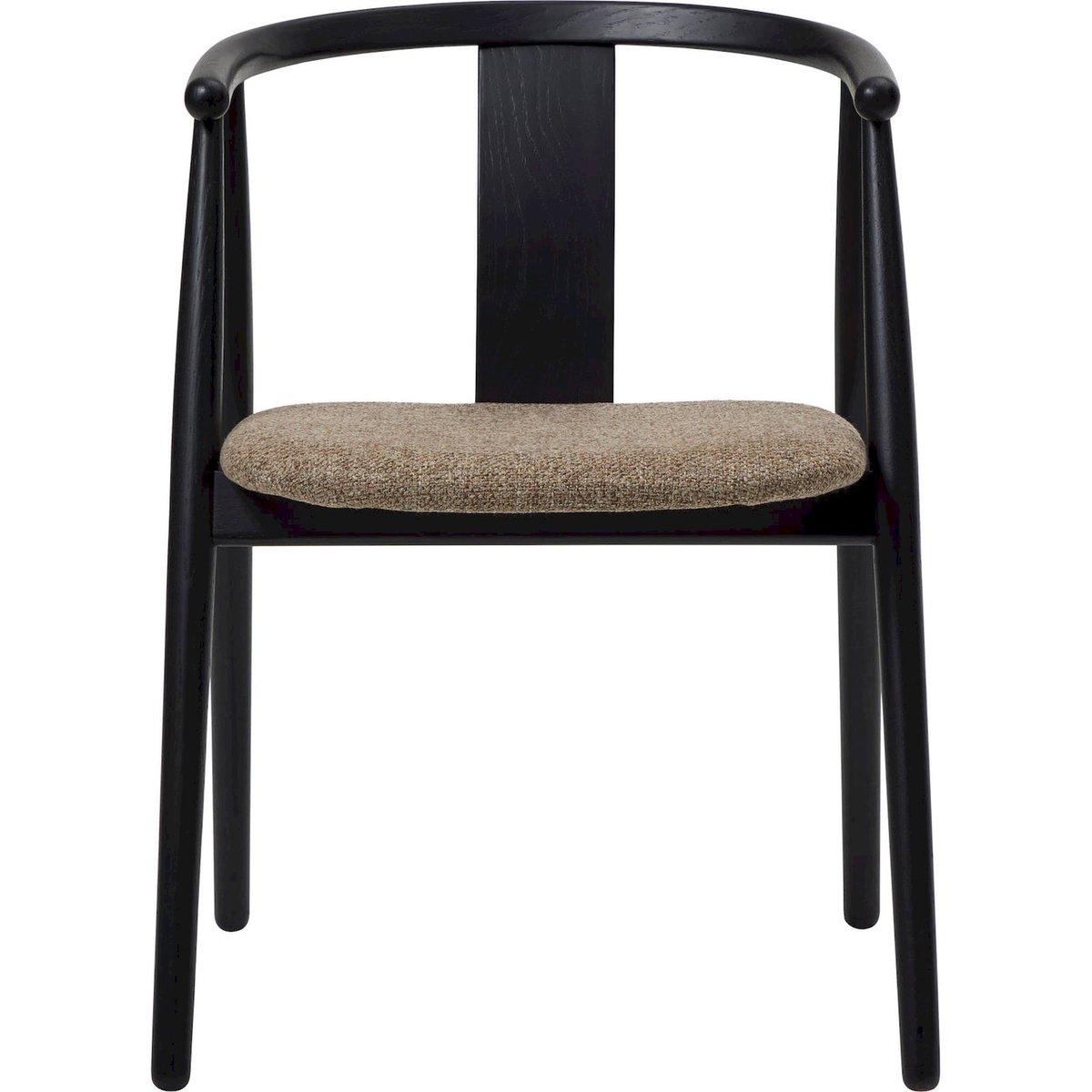 Chaise bois assise tapissée collection DABASSO noir et brun, RECOLLECTION