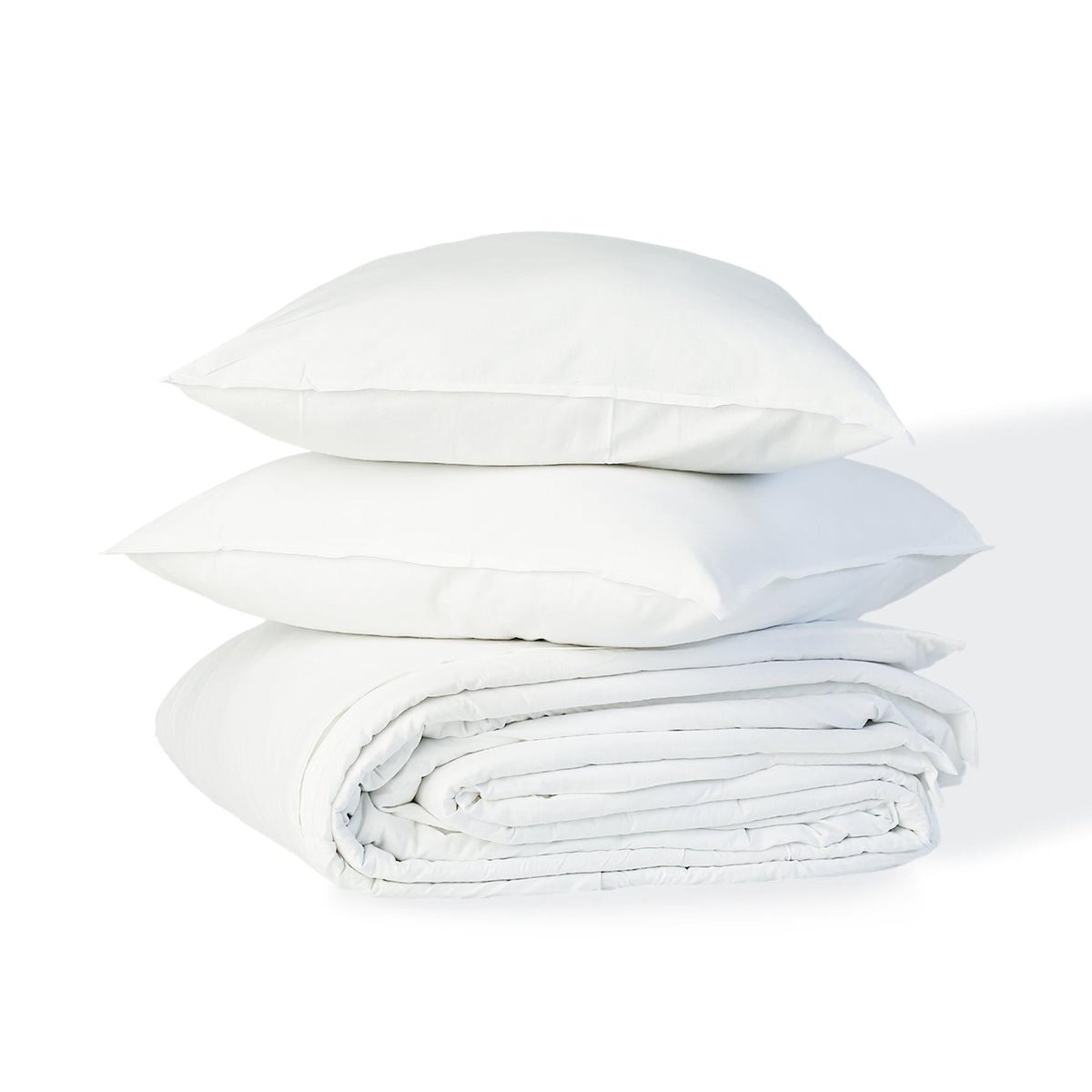 Parure + taies 65x65 coton lavé LUNA blanc, FEBRONIE