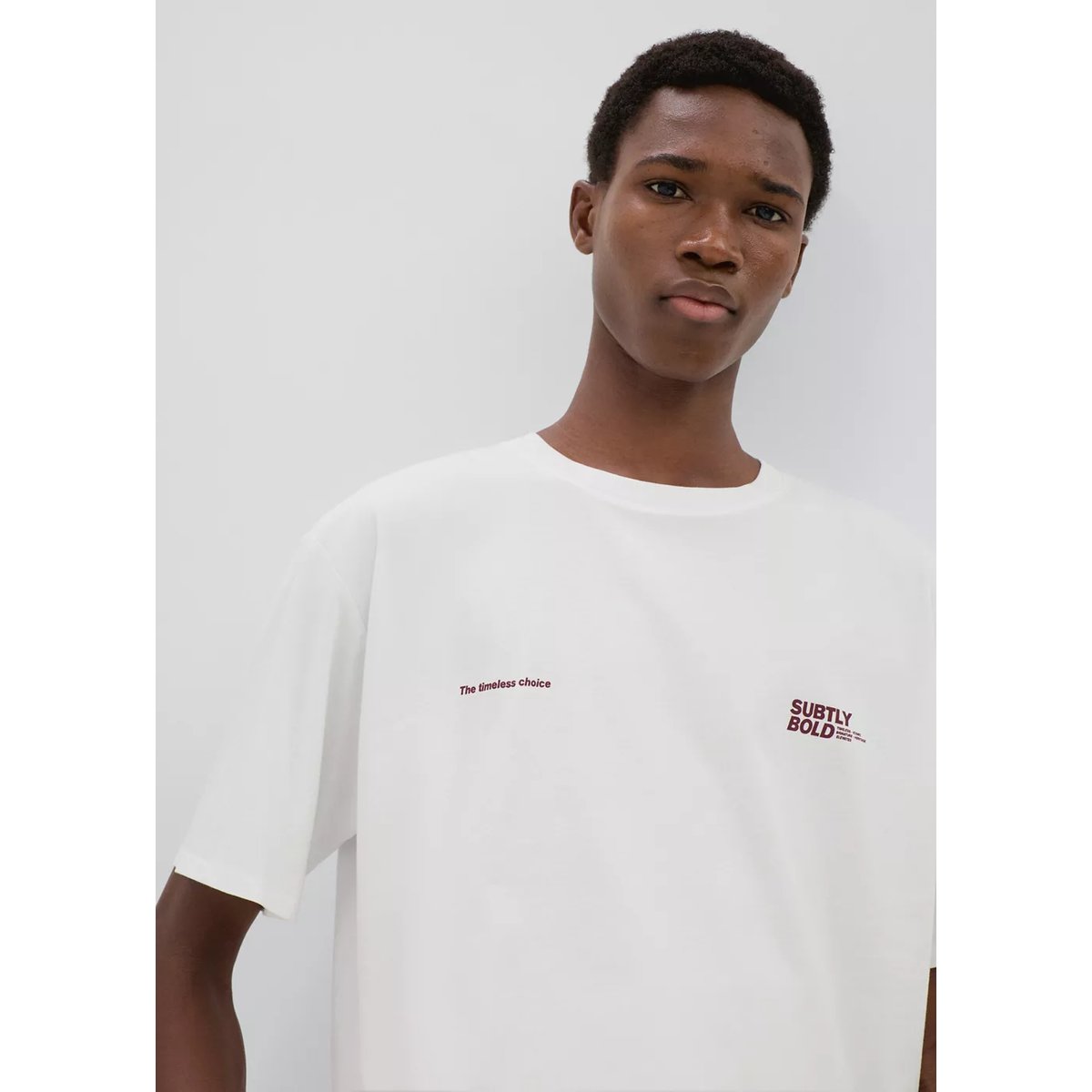 T-shirt coton imprimé graphique blanc cassé, MANGO TEEN