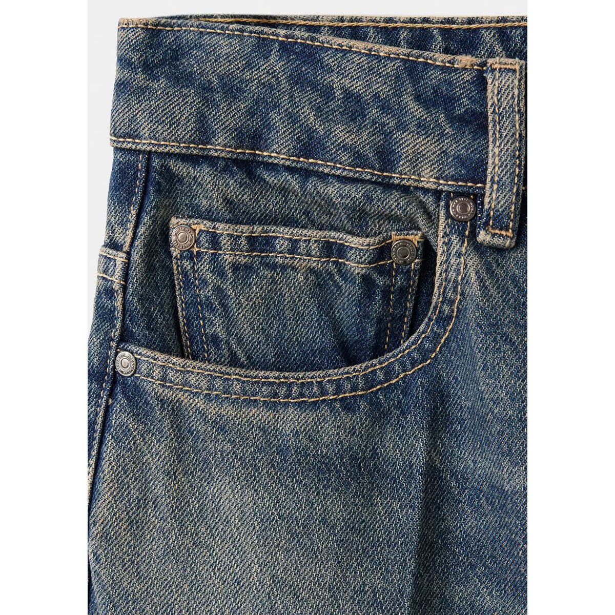 Jean droit taille haute bleu foncé vintage, MANGO