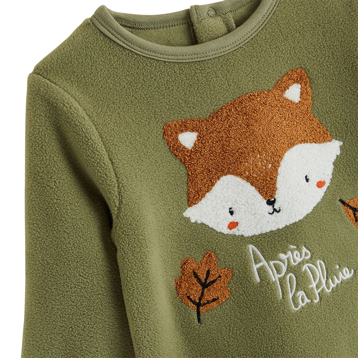 Pyjama enfant 2 pièces en polaire Ginkgo vert, PETIT BEGUIN