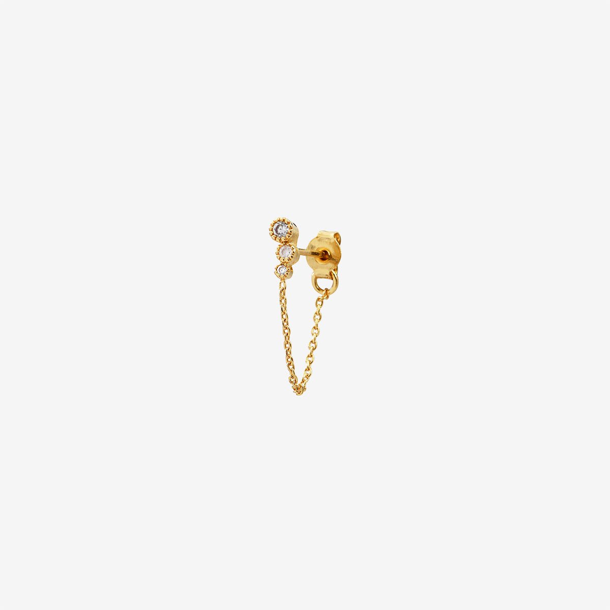 Boucle d'oreille à l'unité doré à l'or fin bella blanc, CAROLINE NAJMAN