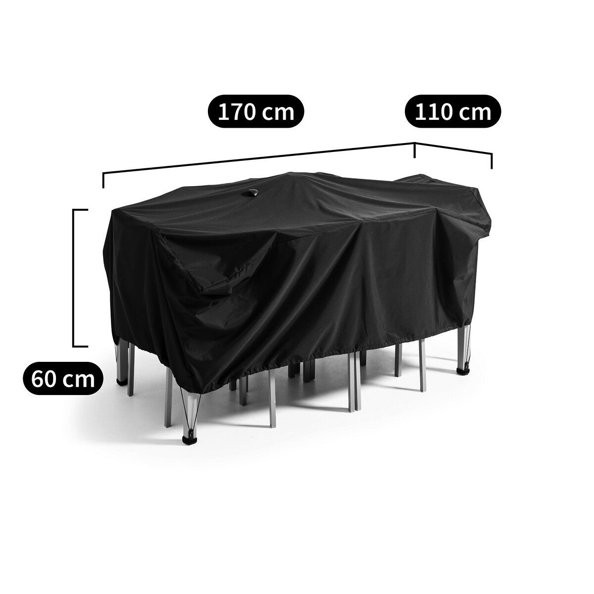 Funda protectora para la mesa de jardín L170 Pext negro, LA REDOUTE INTERIEURS