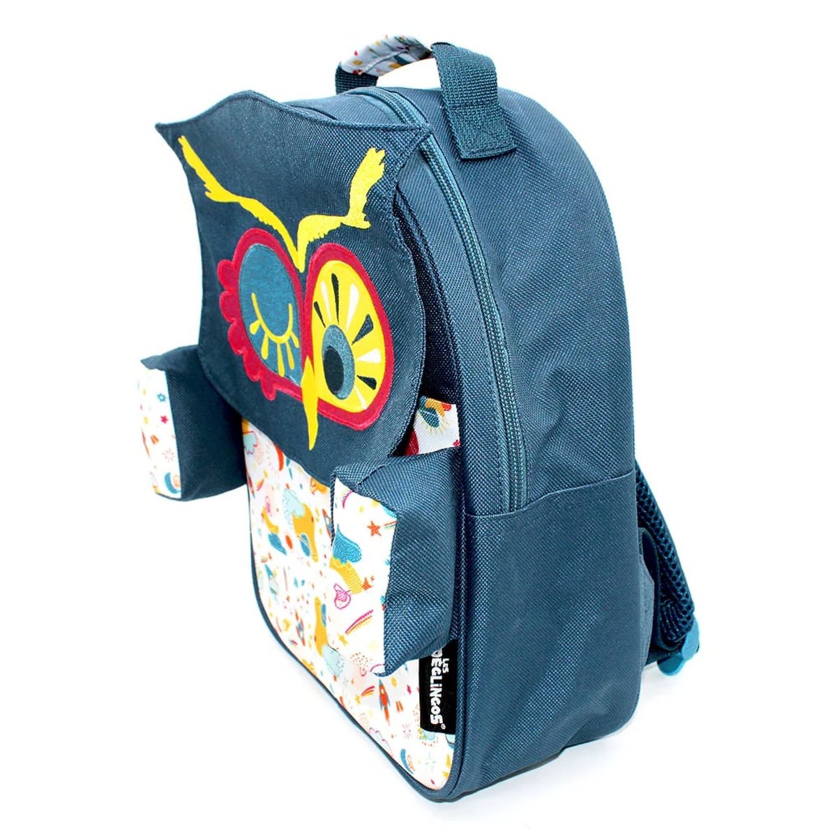 Sac à dos enfant bleu, jaune, blanc, LES DEGLINGOS