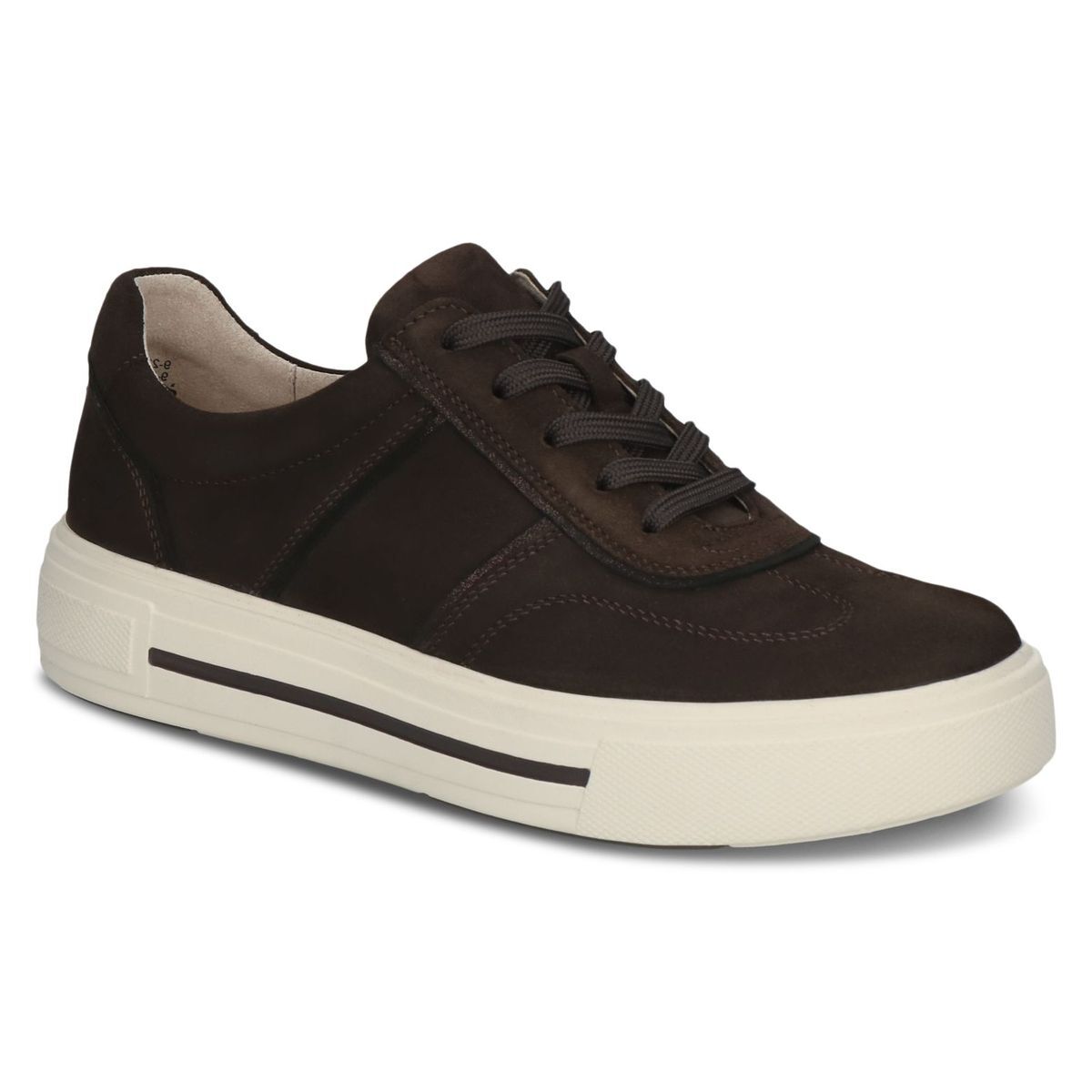 Basket en cuir marron foncé combiné, CAPRICE