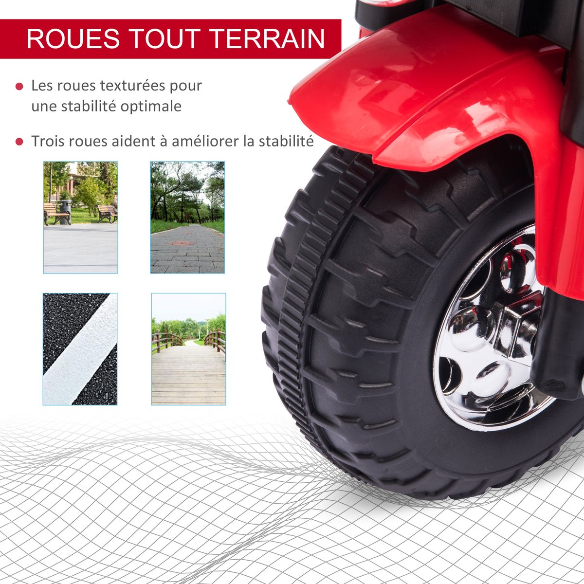 Electric Motocycle PP Rouge rouge, HOMCOM
