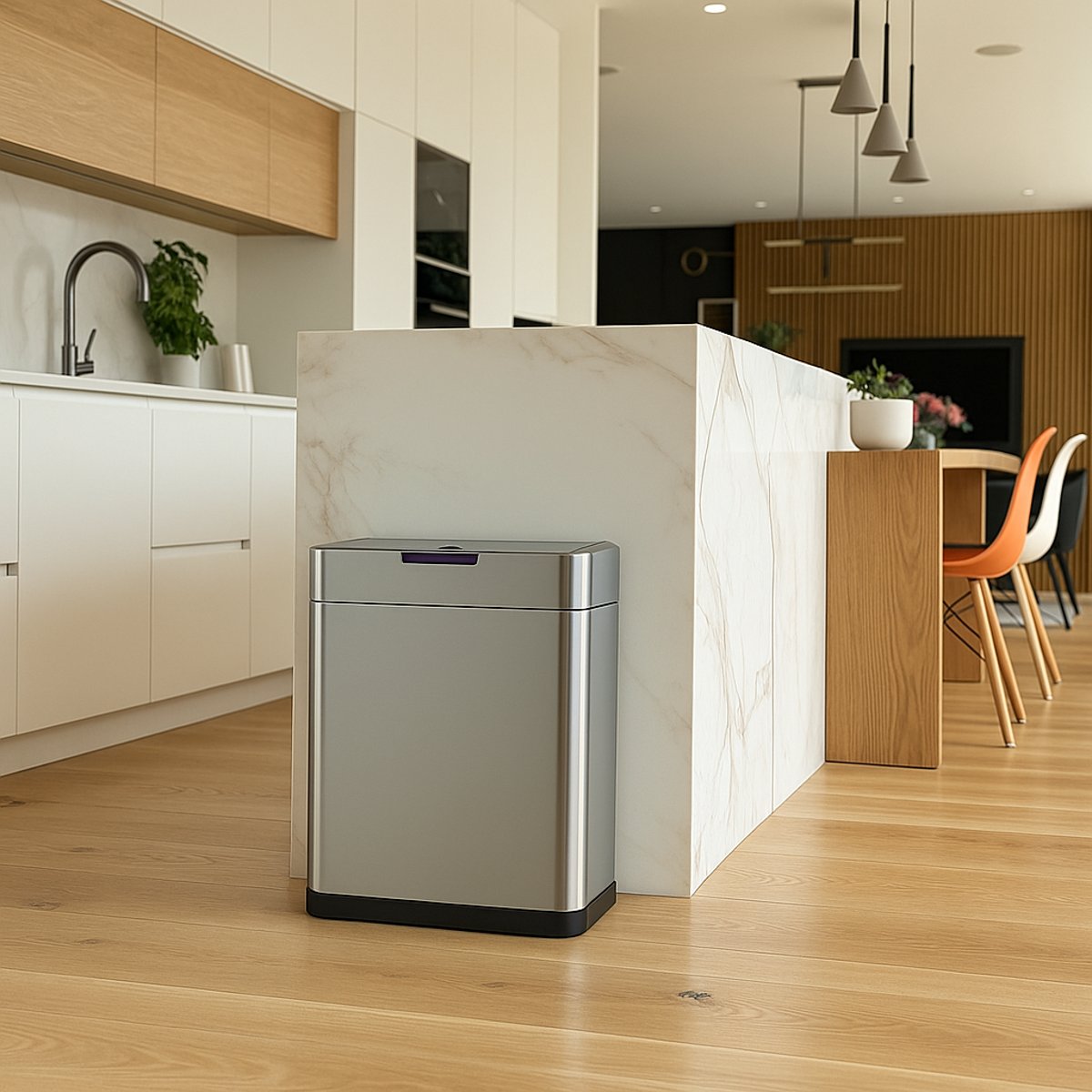 Poubelle de cuisine automatique DAYTONA 60L argent, KITCHEN MOVE