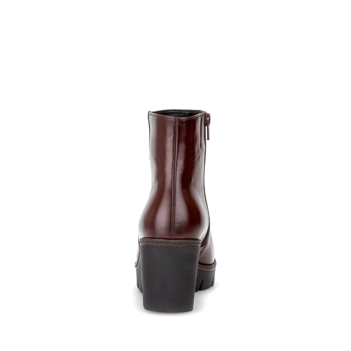 Bottines en cuir à talon compensé cognac, GABOR