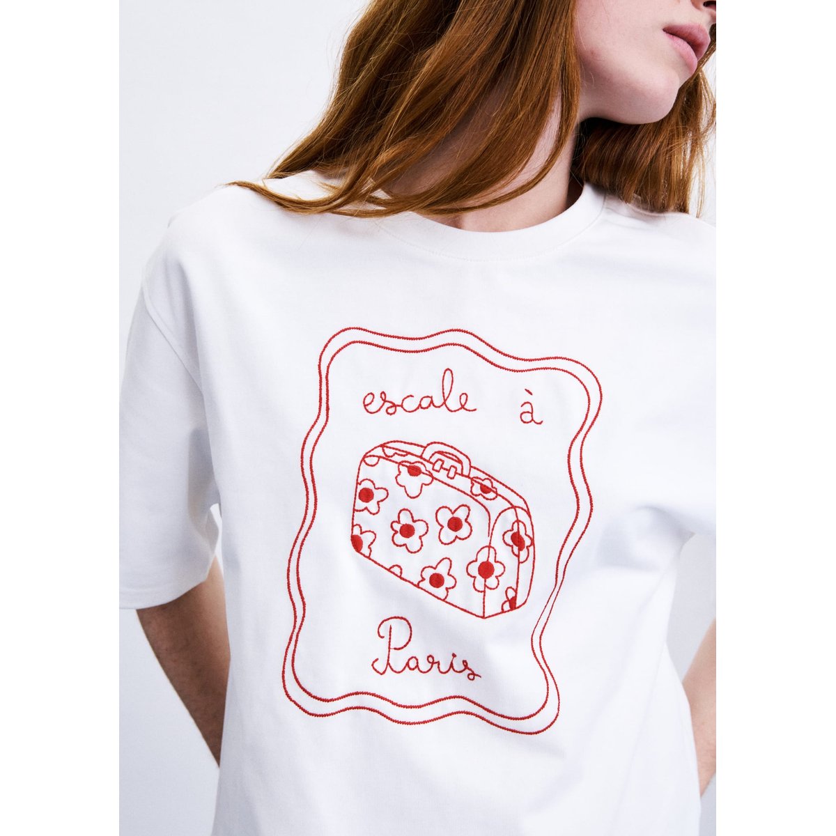 T-shirt Valise en coton VALISE beige crème, FRNCH