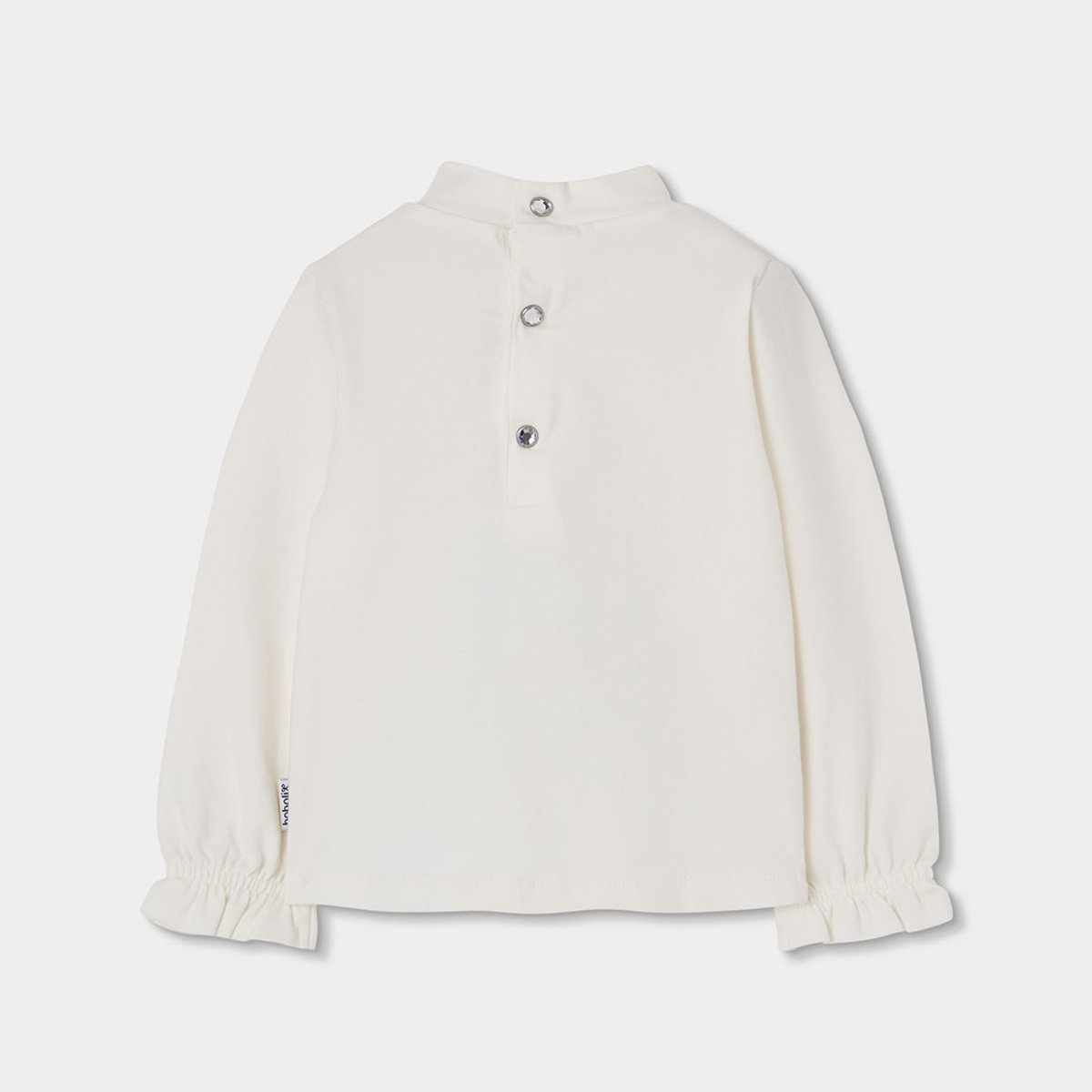 T-shirt fille en maille imprimé ourson blanc, BOBOLI