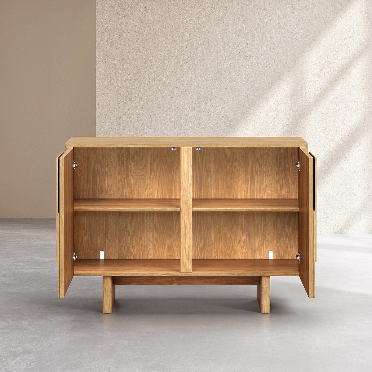 Buffet bas 2 portes en chêne MILORD naturel clair, HABITAT