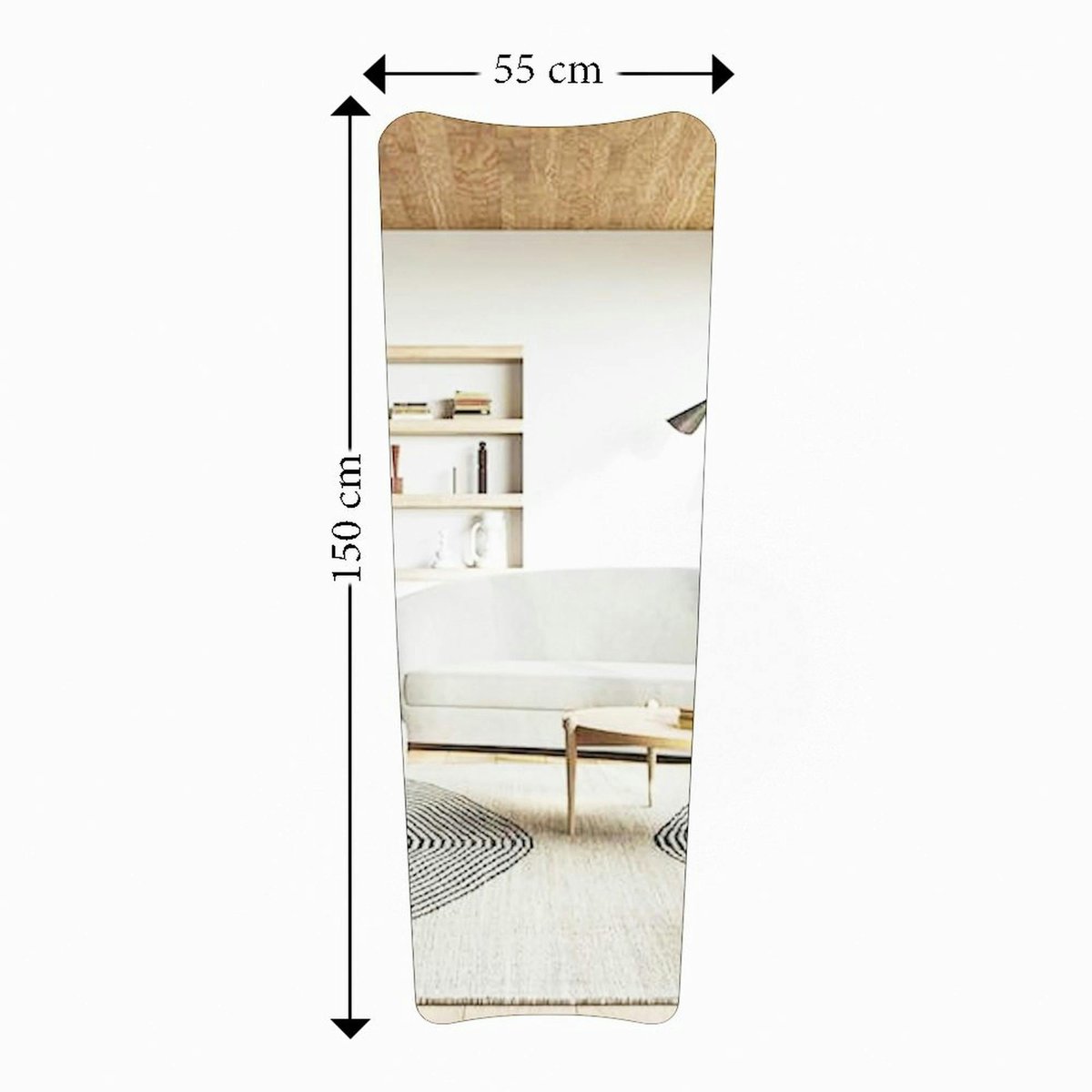 Grand miroir plein pied noir, mural ou à poser noir 150 cm CODY noir, PIER IMPORT