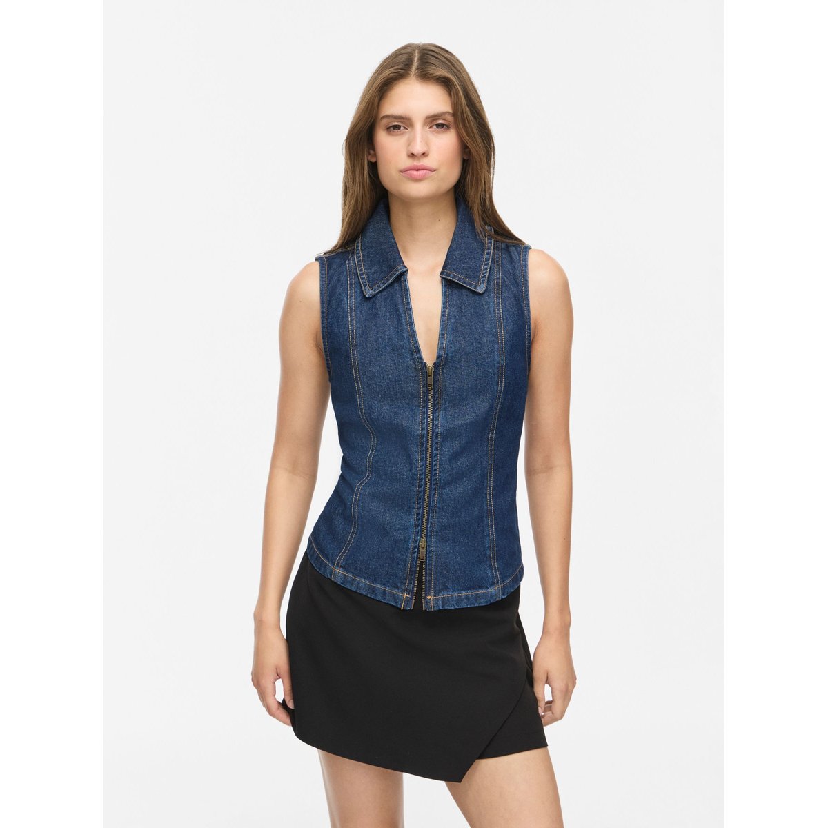Top bleu - dark blue denim1, NOISY MAY