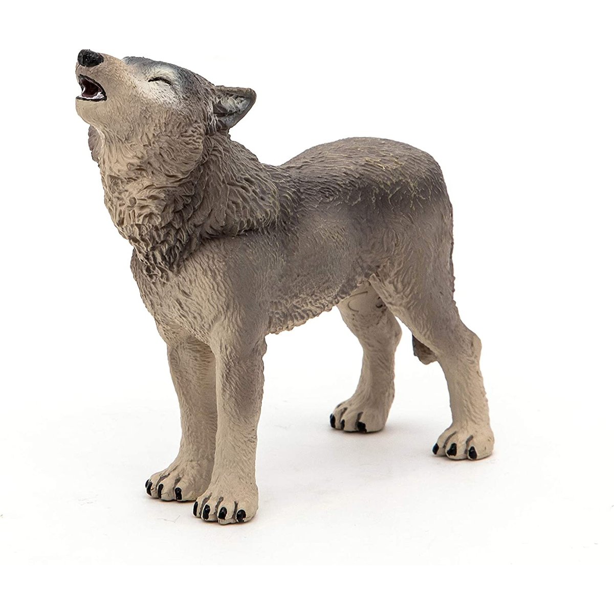 Figurine Loup hurlant gris, PAPO