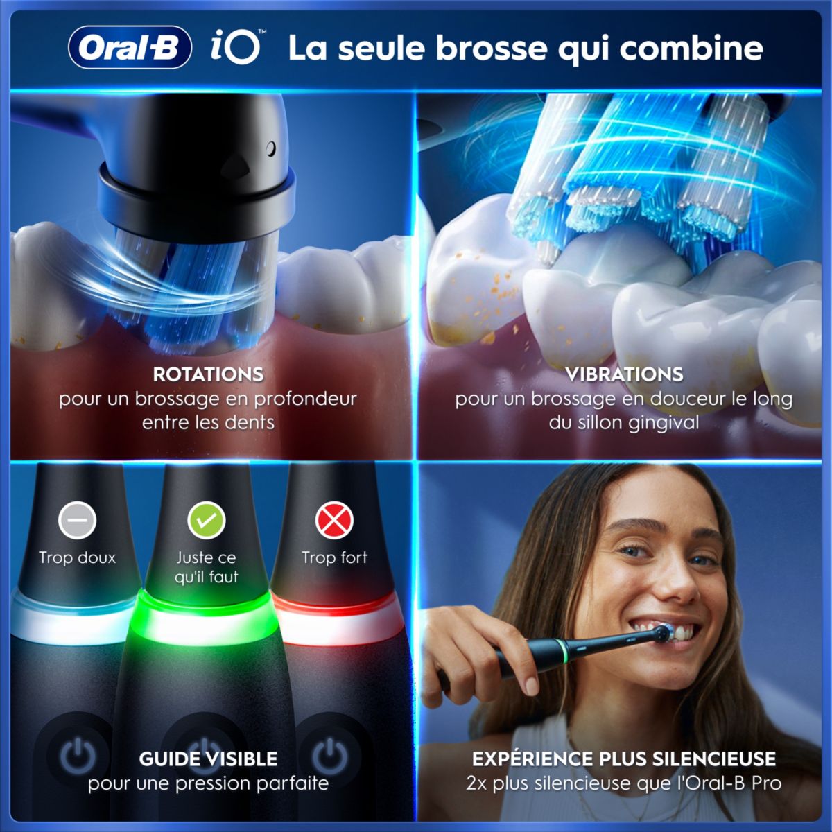 Brosse à dents électrique iO5 Duo Matt Black/Quite White couleur unique, ORAL B