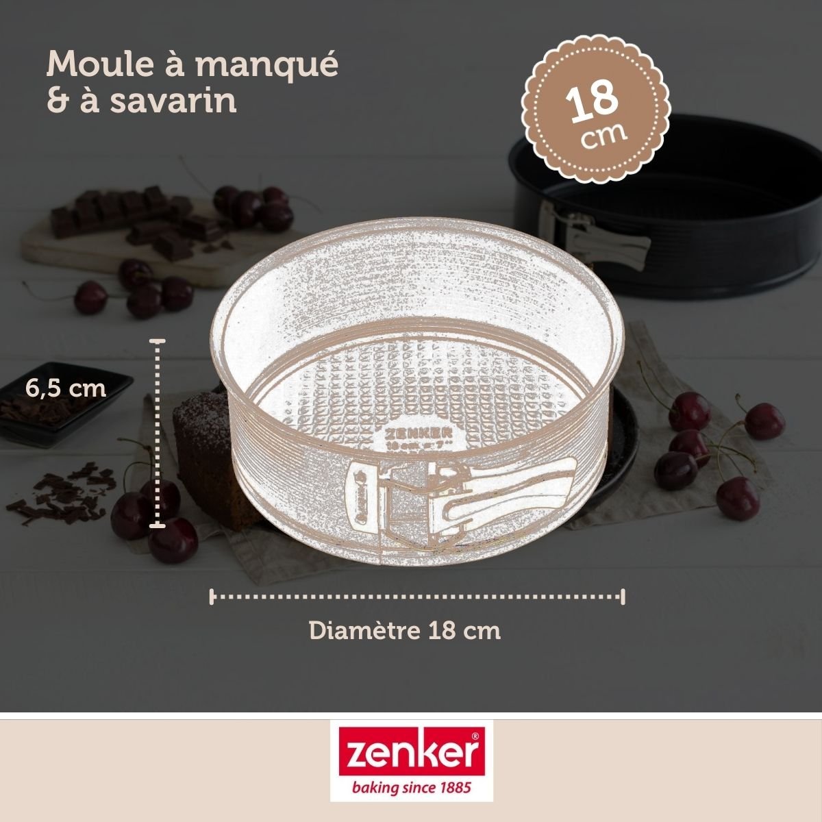 Lot de 2 moules à gâteaux 28/28/6,5 cm Black metallic Black noir, ZENKER
