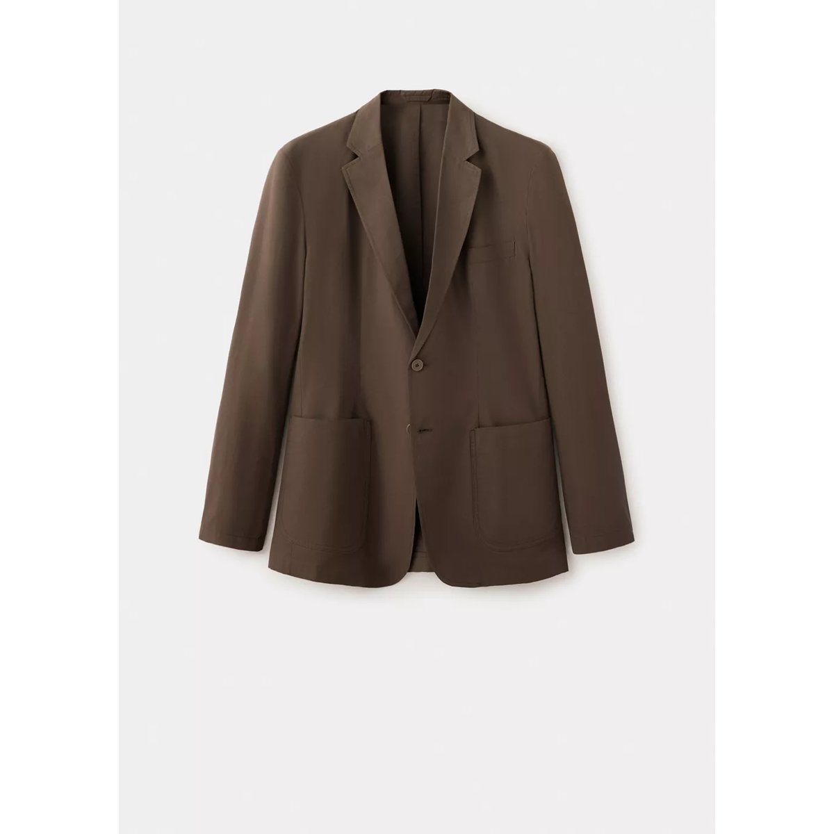 Veste slim fit mélange de coton et lyocell marron, MANGO MAN
