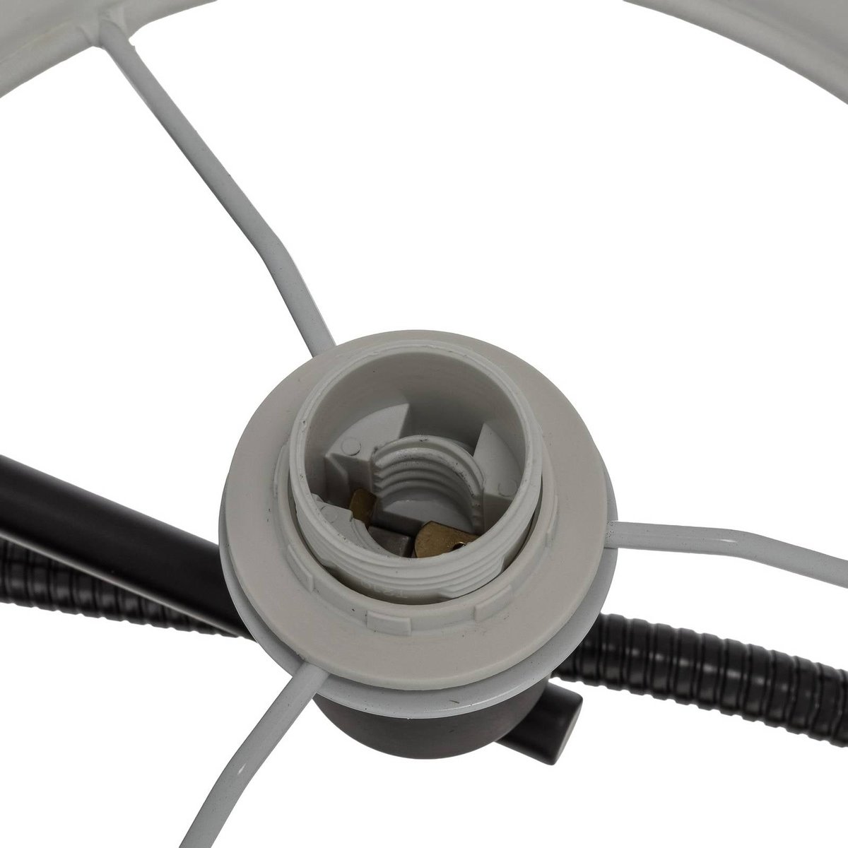 Applique en textile moderneLED, Florens blanc, noir, LINDBY